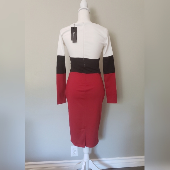 Elegant Tri-Color Dress Size S - Picture 3 of 6